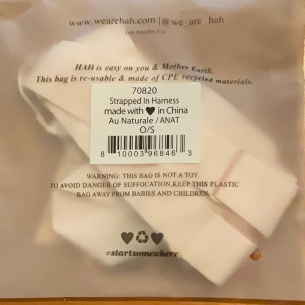 We Are HAH Strung Out Garters in Au Naturale One Size Fits Most New in Package